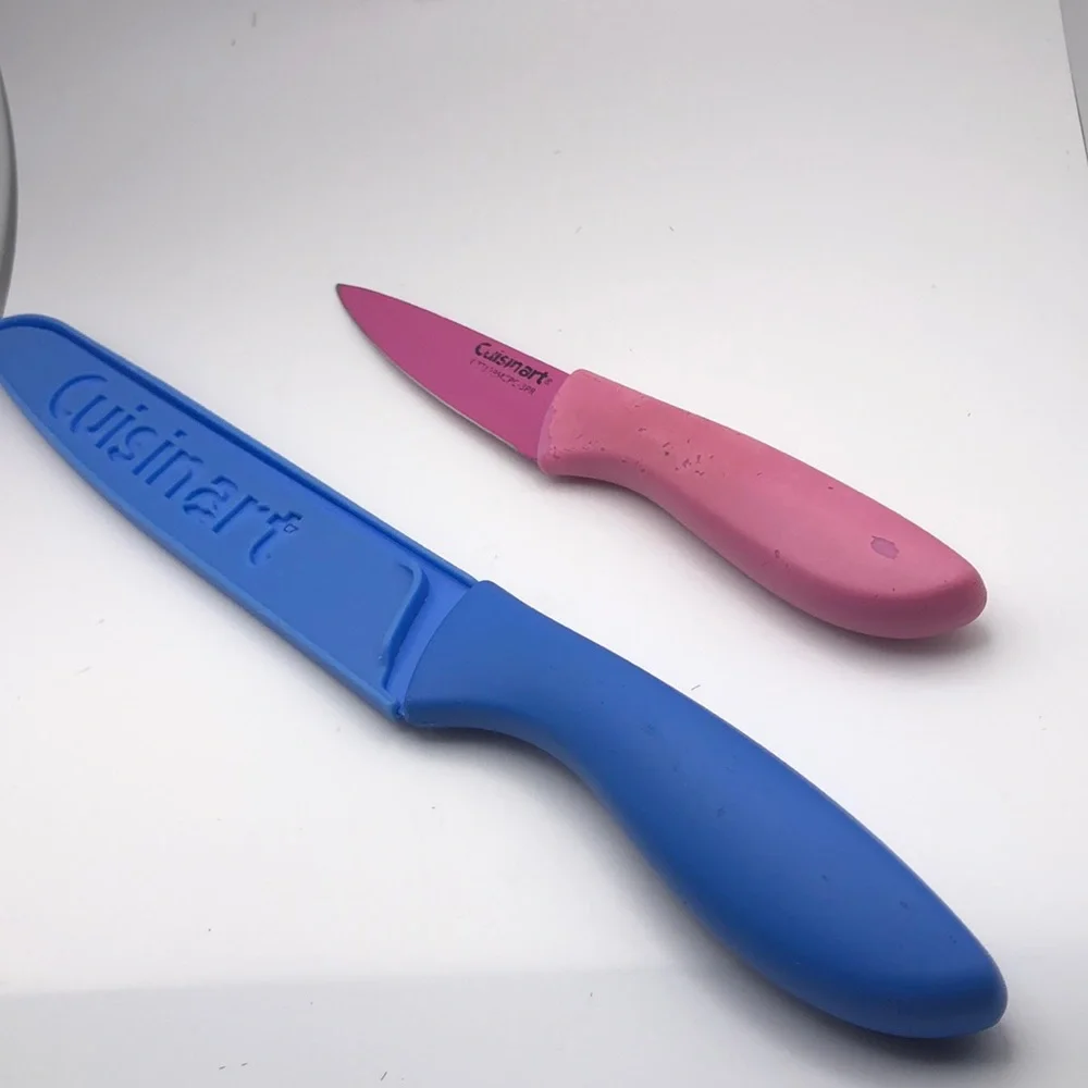 Cuisinart Knife Pink & Blue Ceramic Coated. One comes with a sheath